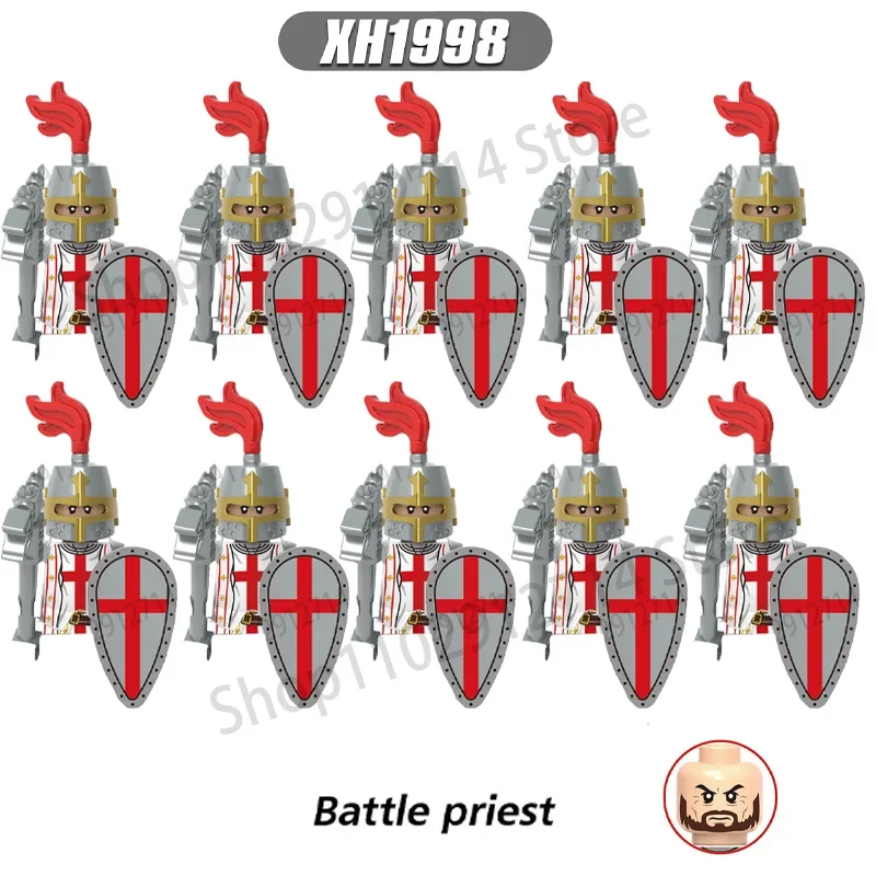 10Pcs/Set Historical Medieval Sparta Heroes Crusader Roman Soldiers Building Blocks Military Action Figures Bricks Toys For Kids