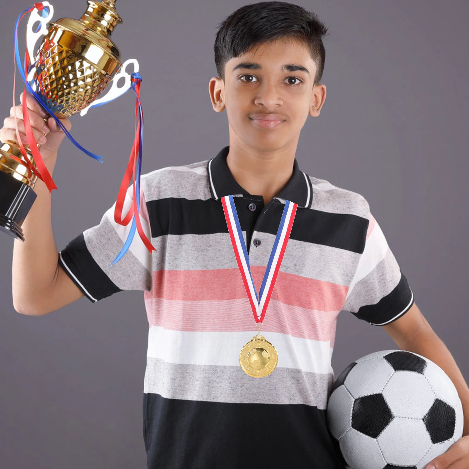 

3 Pcs Soccer Medals Contest Reward Teens Competition Championship '