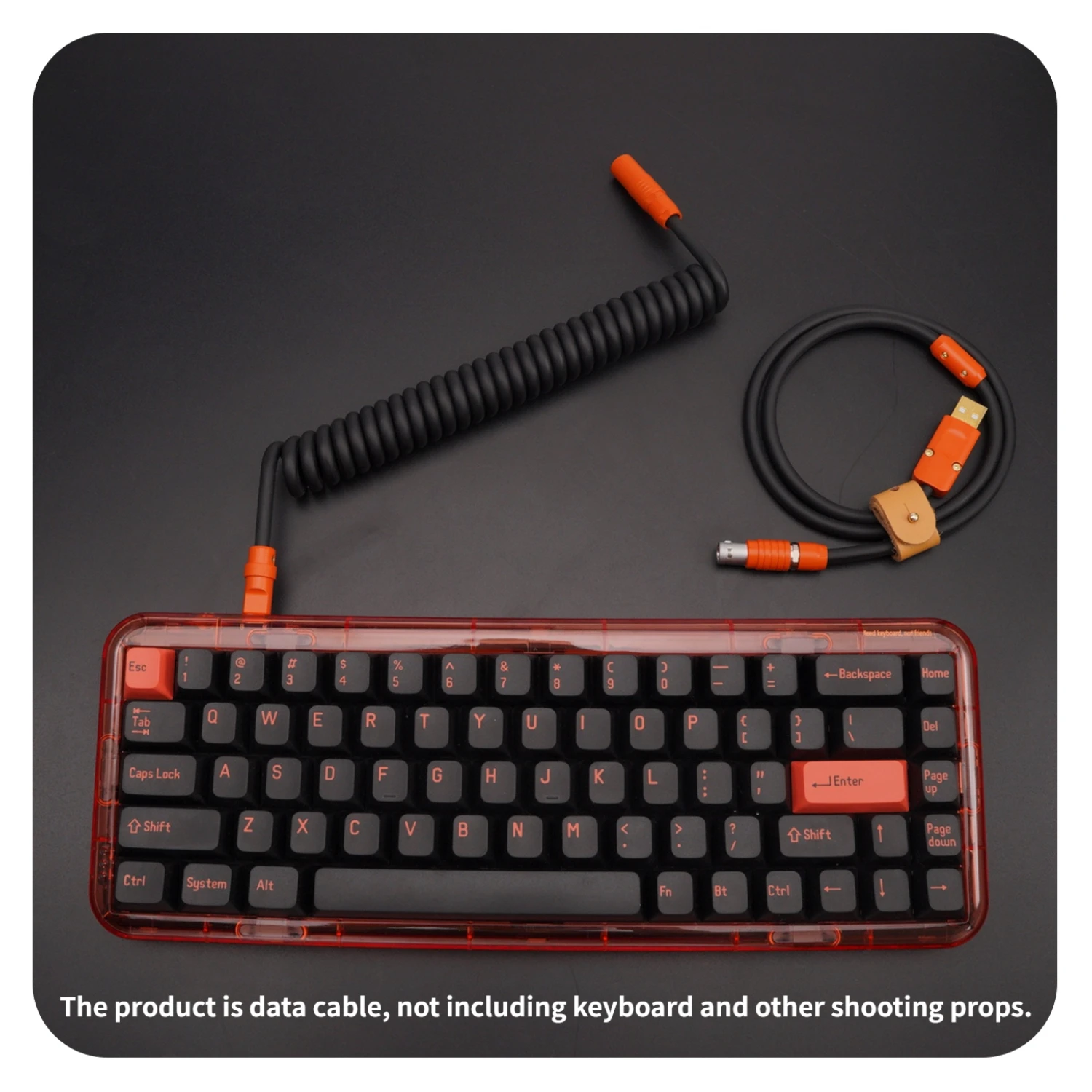 

New product GC handmade custom mechanical keyboard personality data wire rubber spring spiral rear orange hardware pigeon