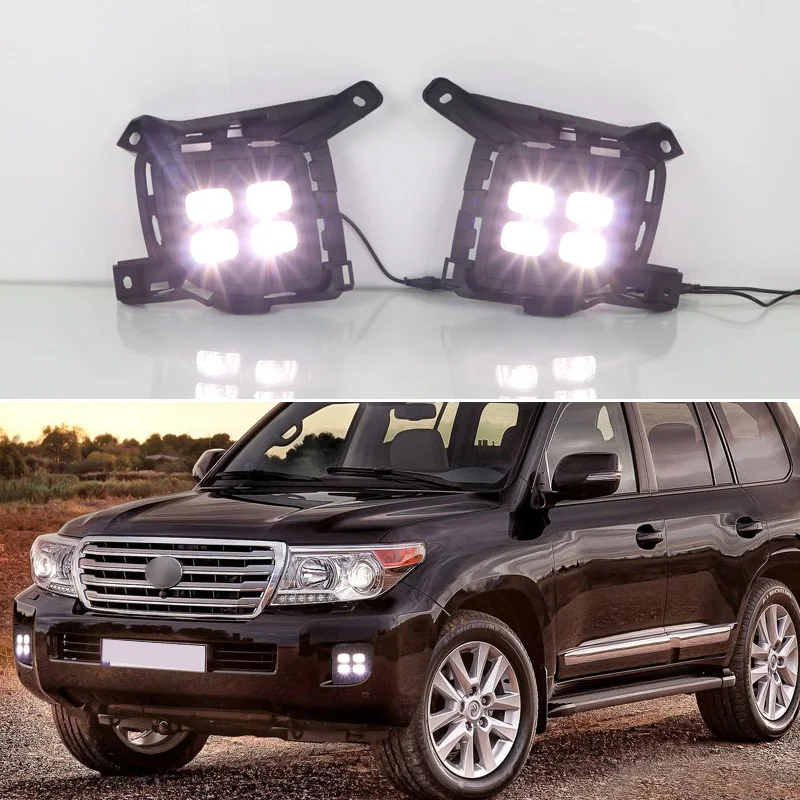 

Car LED Daytime Running Light For Toyota Land Cruiser 200 2012 2013 2014 2015 Decoration Daylight Auto Turn Signal Indicator DRL