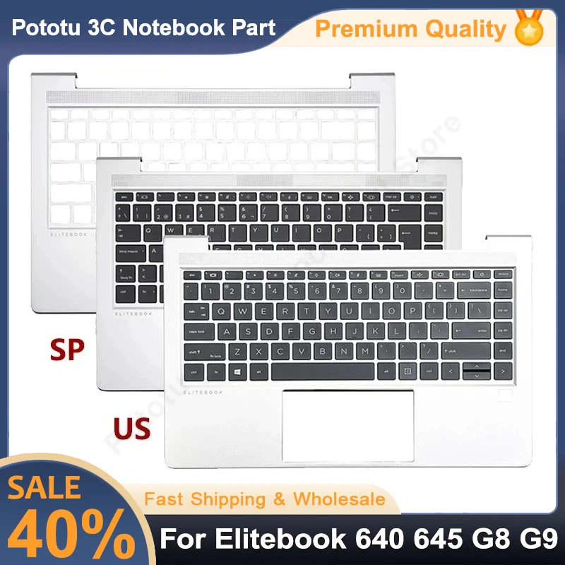 

Новая оригинальная клавиатура США/SP для Elitebook 640 G8 640 G9 645 G8 G9, верхняя крышка упора для рук ноутбука, замена верхнего корпуса с подсветкой, Испания