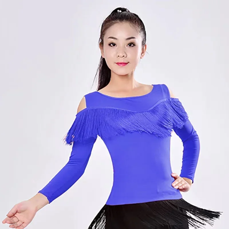 New 2025 Latin Modern Dance Suits Women/girls Sexy Fringes Long Pants Ballroom/tango/rumba/latin Dresses Clothings For Dancer