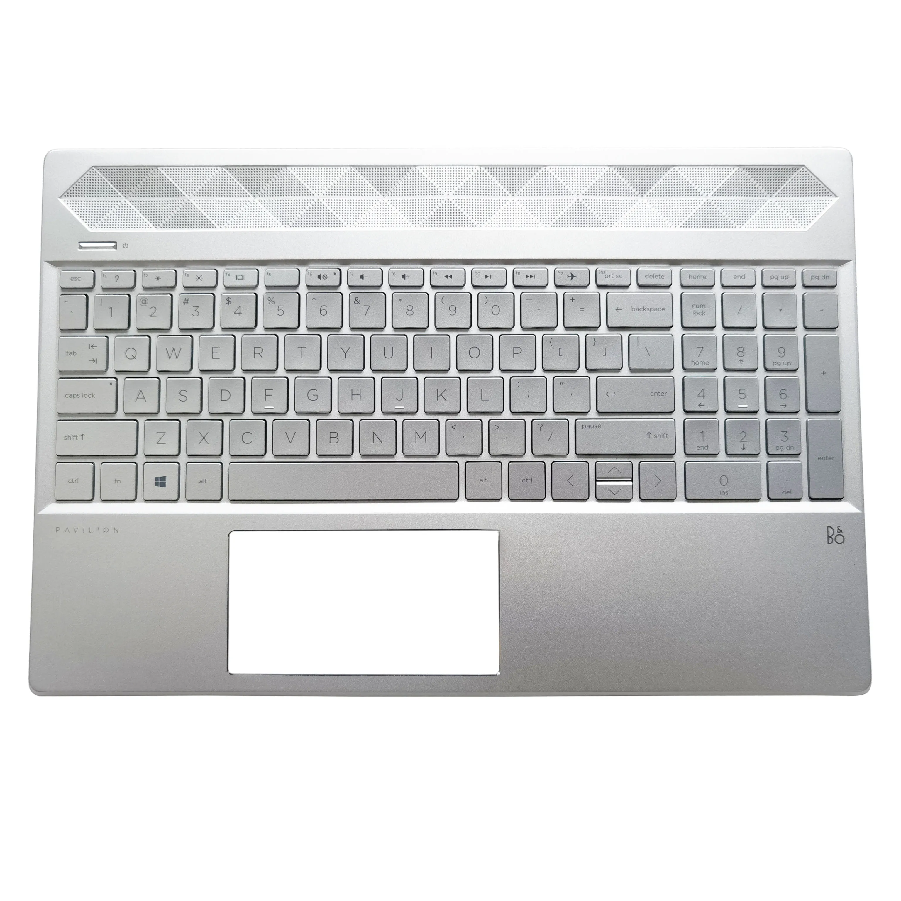 New Laptop Case Keyboard for HP 15 15-CS 15-CW TPN-Q208 TPN-Q210 Palmrest Keyboard Touchpad with Backlit Upper Cover Silver