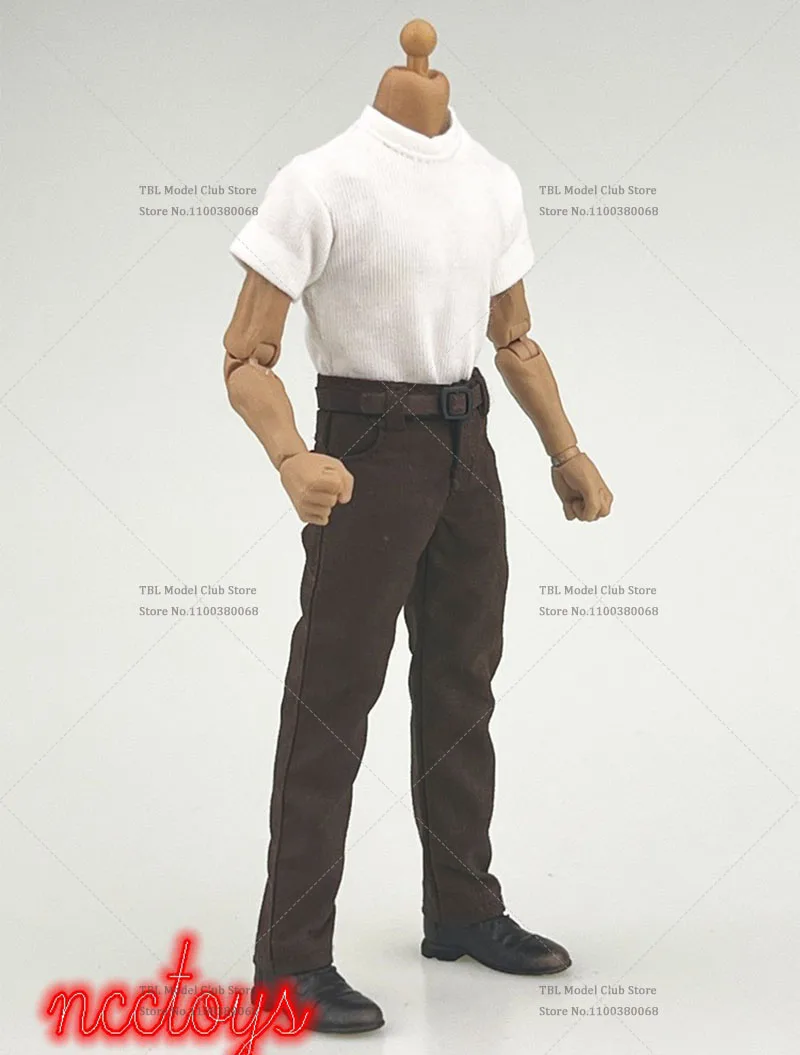 CCN1205 1/12 Mannelijke Soldaat Hip Hop Casual Hoge Taille Rechte Pijpen Broek Met Riem Fit 6 inch NW GW GT action Figure Body