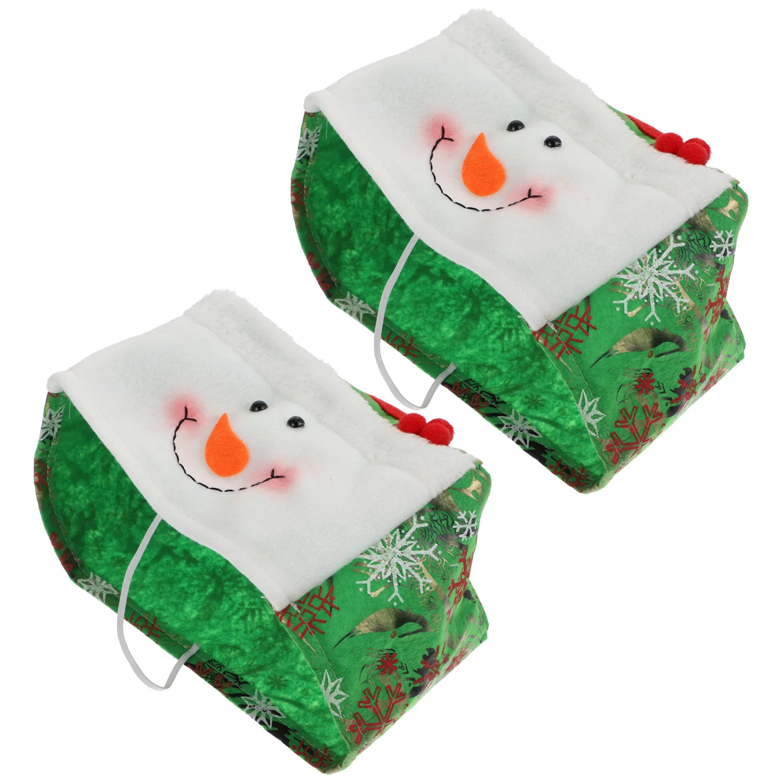 

2Pcs Christmas Tissue Holder Nice Adornment Easy to Wash Good Gift for Family Tissue Holder Christmas Decor Desktop Adornment
