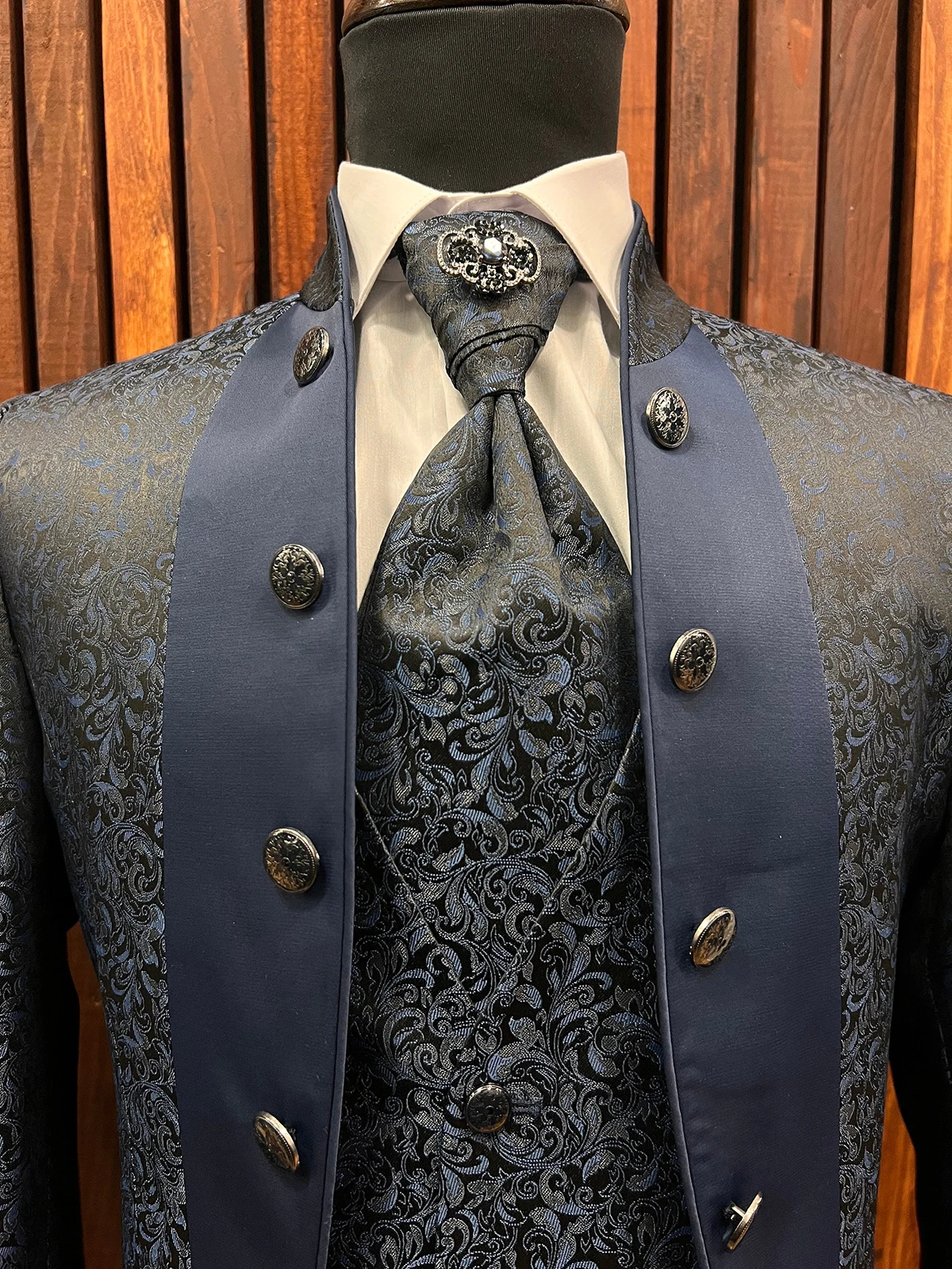 Costumes de mariage formels vintage pour hommes, vêtements de marié, ensemble d\'affaires à revers pointu, blazer et pantalon en émail personnalisés,