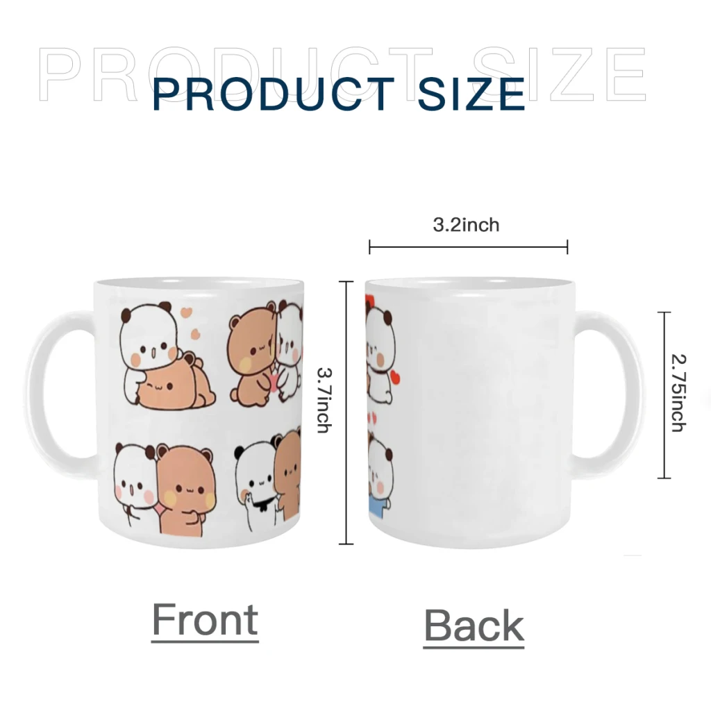 Bubu Dudu bear and panda Ceramics Coffee Mug Cute Gamer Birthday Gift Back To School Mug