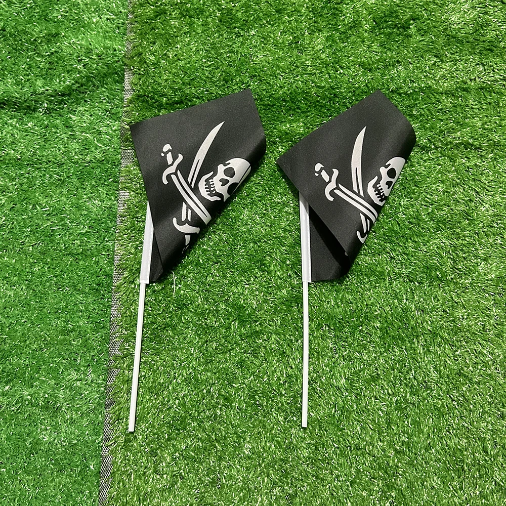 SKY FLAG Bandera pirata Jolly Roger doble cráneo con cuchillo - imagen 4