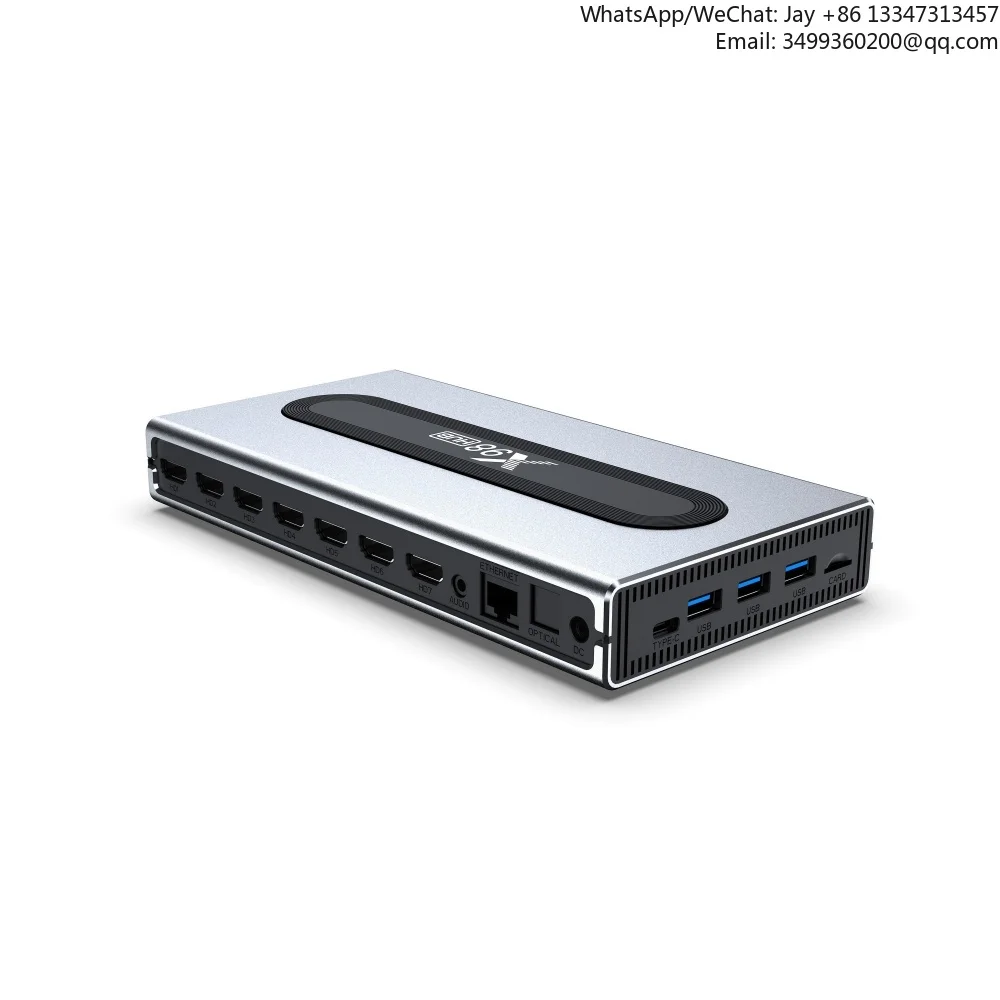 

7 In 1 High Definition Hub True 8K Amlogic S928X 4GB Memory DDR4 Android 11 Digital Signage Player Box