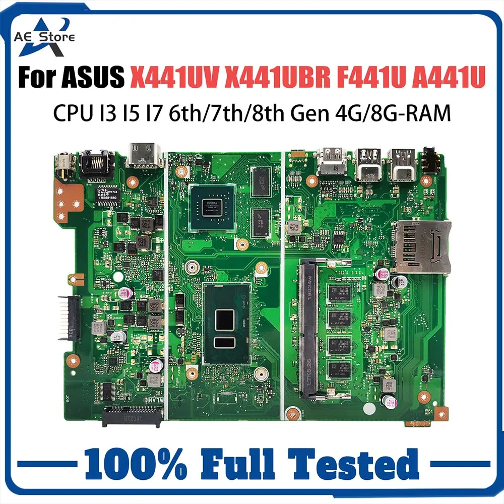 X441U Mainboard For ASUS X441UV X441UBR F441U A441U X441UVK X441UB Laptop Motherboard I3 I5 I7 6th/7th/8th 4G/8G-RAM 920MX