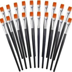 10pcs Flat Acrylic Paint Brush 3/4 Inch Wide Paint Brushes Watercolor Quality Synthetic Artist Paint