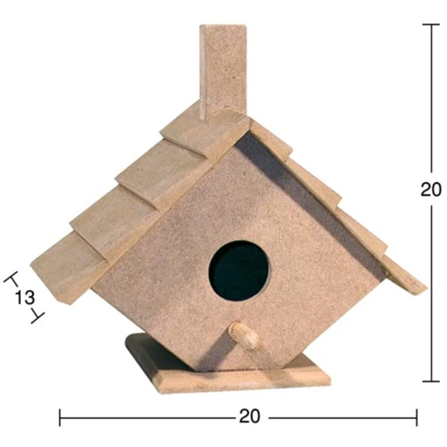 KU239 Small Bird House, Unpainted Mdf Bird House