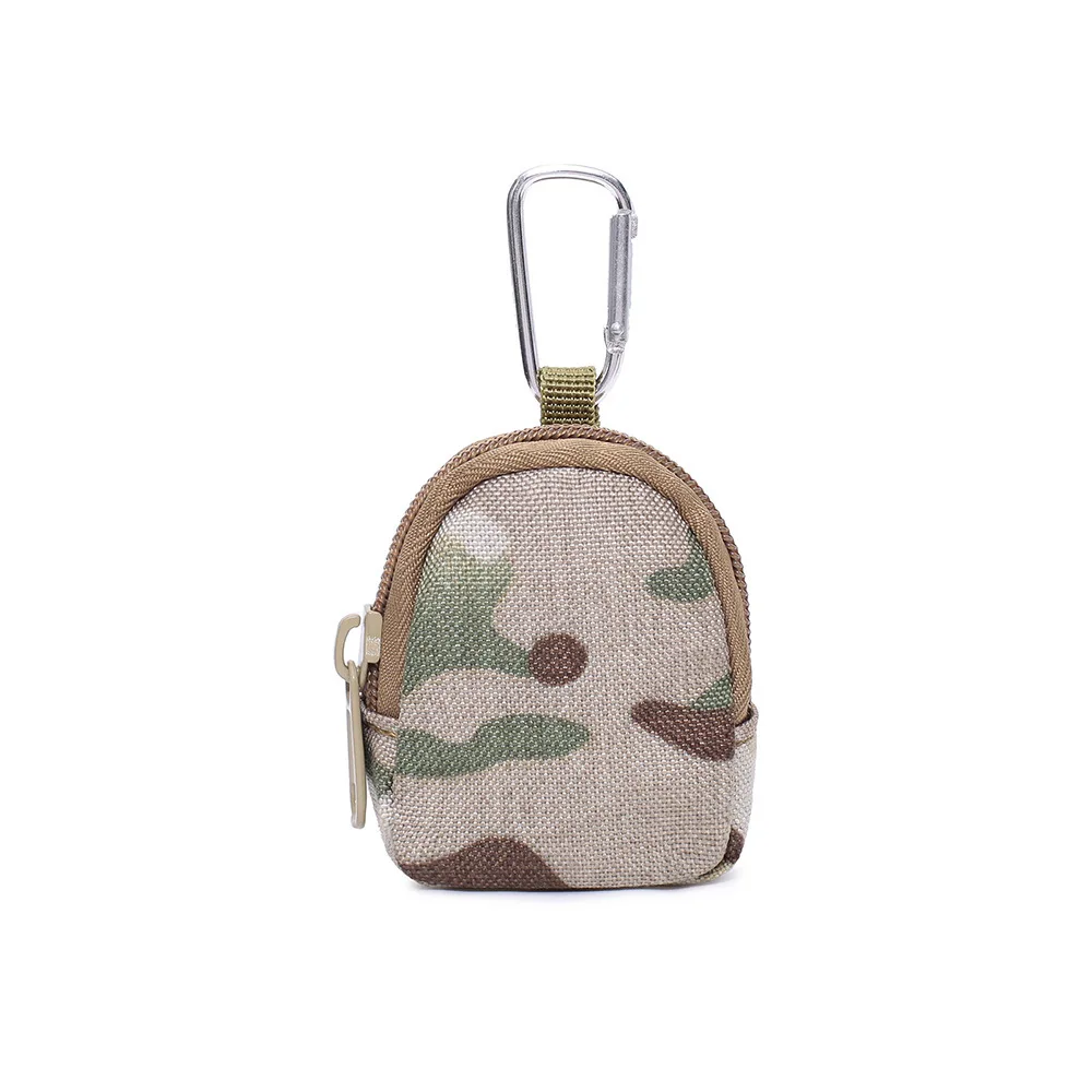 Borsa per snack portatile tattica per appassionati militari, portafoglio piccolo rotondo resistente all'usura, custodia per chiavi, custodia per cuffie