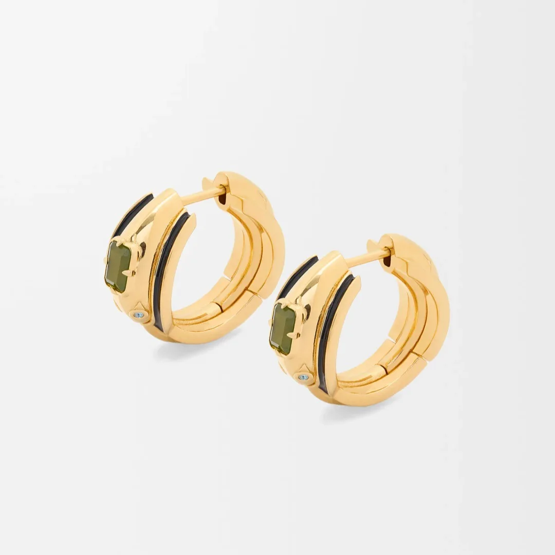 

New Fashion Design Brass Plated 18K Gold Zircon Drop Glaze Earring Woman Charm European Jewelry Accessories