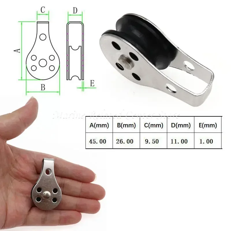 10Pcs 316 Stainless Steel Single Pulley Blocks Removable Pulley Nylon Pulley For Washing Line Sailing Boat Accessories