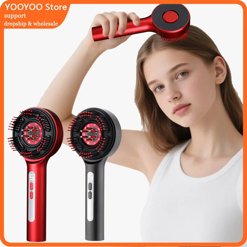 

Электрическая микротоковая массажная расческа, 3 цвета, 8 шт., светодиодная подсветка с HD-экраном 360 ° Разминающий расслабляющий массажер для кровообращения