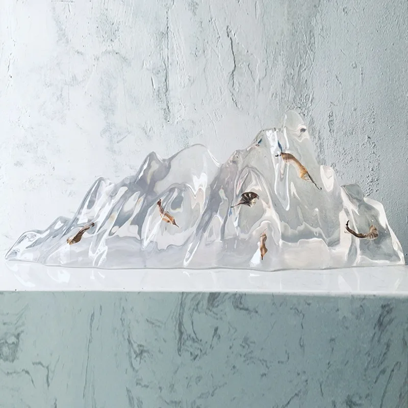 

Crystal transparent resin ornament creative home hotel lobby club model room high transparent iceberg sculpture ornament