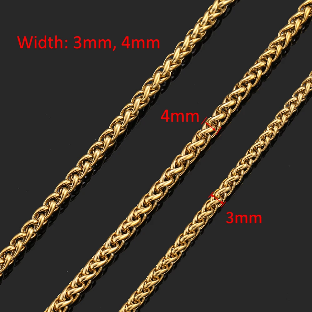 2Meters Stainless Steel Keel Chain Gold Color Thick Link Chains for Necklace Bracelet DIY Jewelry Making Wholesale Waterproof