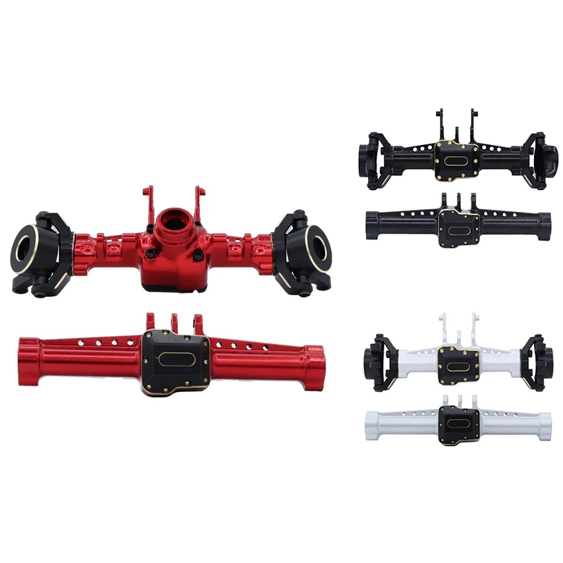 

HOT-Metal Front And Rear Axle Housing With Brass Axle Cover Steering Block For TRX4M 1/18 RC Crawler Car Upgrade Parts