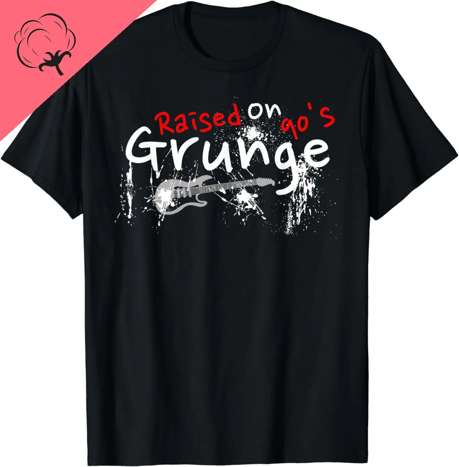 Raised on 90's Grunge Rock Music Lover T-Shirt  Graphic T Shirts  Men Clothing Tops  Vintage Clothes  Camisas