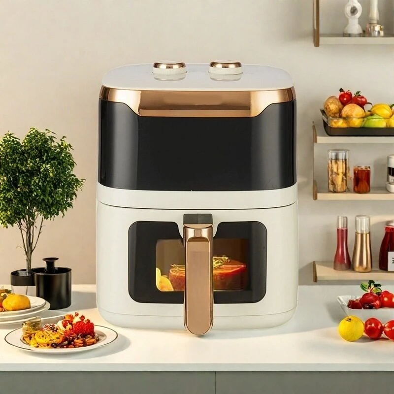 

Air fryer household 6L large-capacity visual window intelligent high-power timing temperature control electric fryer