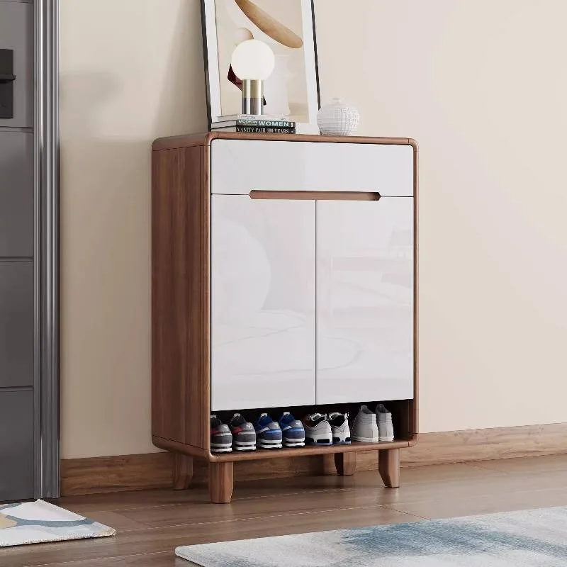 تصميم الحديثة الشمال خزانة خذاء النمط الآسيوي ضيق غرفة المعيشة خزانة خذاء تخزين خشبي Szafka Na Buty أثاث المنزل #4