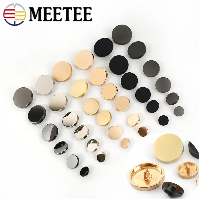 10 Stuks Meetee 12-40 Mm Metalen Platte Ronde Knop Mode Kleding Shirt Knoppen Voor Naaien Over Jasje decor Gespen Diy Supply