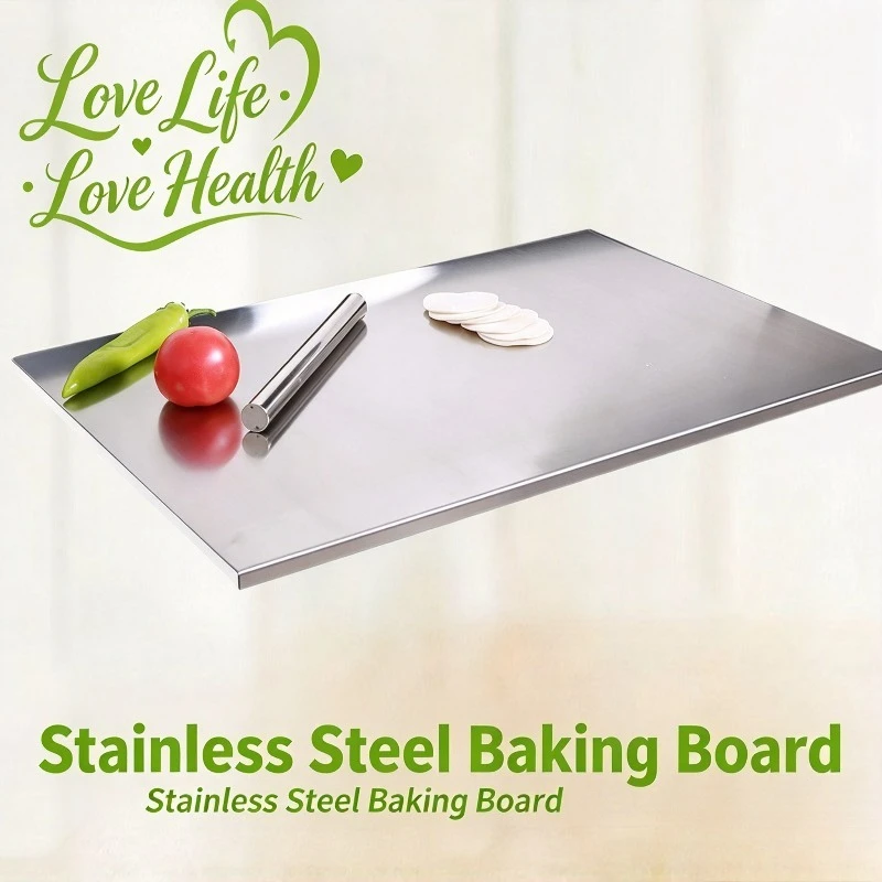 Mildew Proof 304 Stainless Steel Chopping Board Dough Kneading Rolling Panel Baking Cutting Board For Kitchen