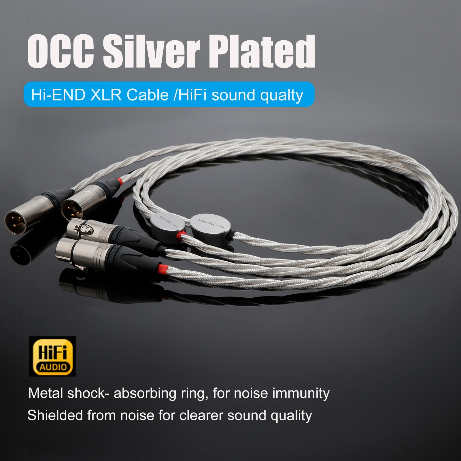 

HiFi XLR кабель 6N OCC посеребренный 3-контактный балансный кабель NEUTRIK XLR для микрофонного микшера XLR разъем «папа/гнездо»