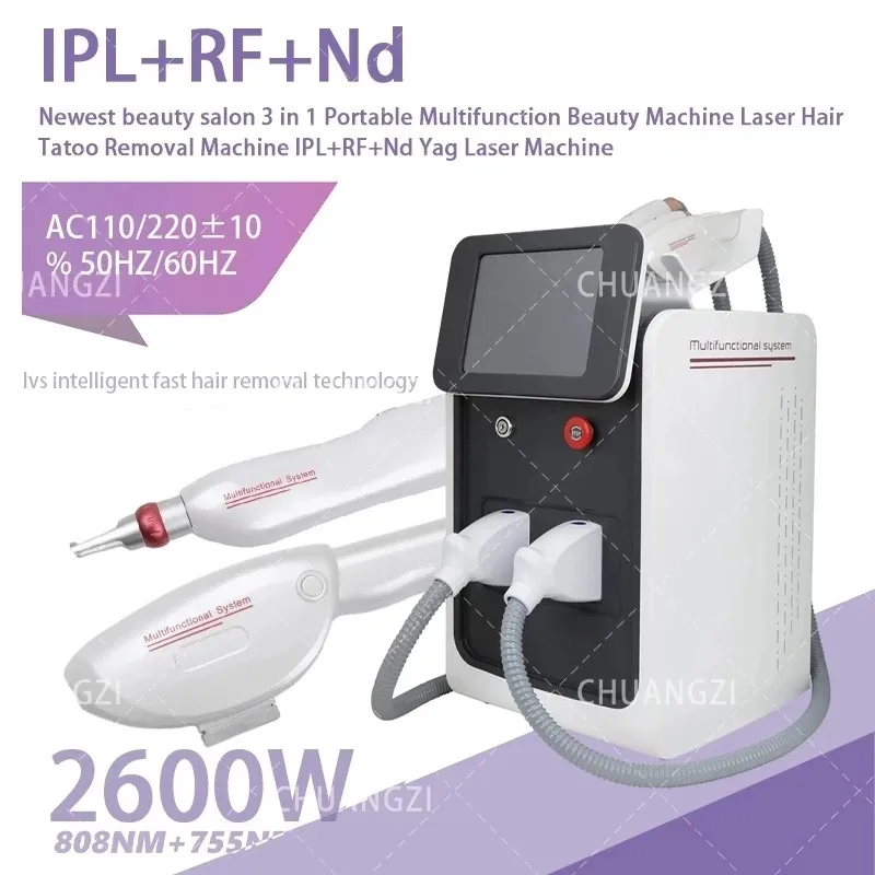 

2024 New 3 in 1 Multifunctional Electron Light IPL Neo Nd Yag Laser Tattoo Cleanup Permanent Hair Removal Beauty Instrument