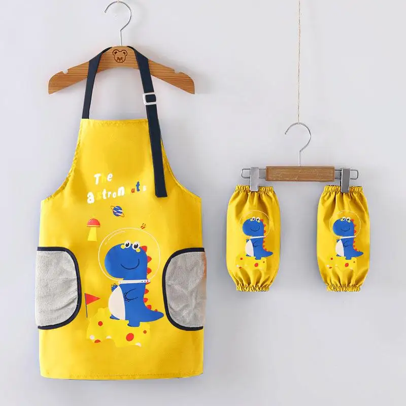 Children's drawing clothes, baby aprons, waterproof and dirt proof kitchen protective clothing