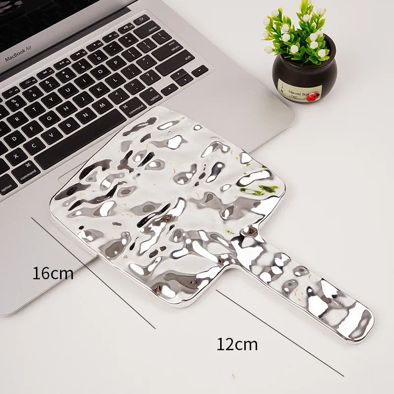 Handle Makeup Mirrors Beauty Portable Square Hand Small Make Up Mirror Electroplated Makeup Mirrors