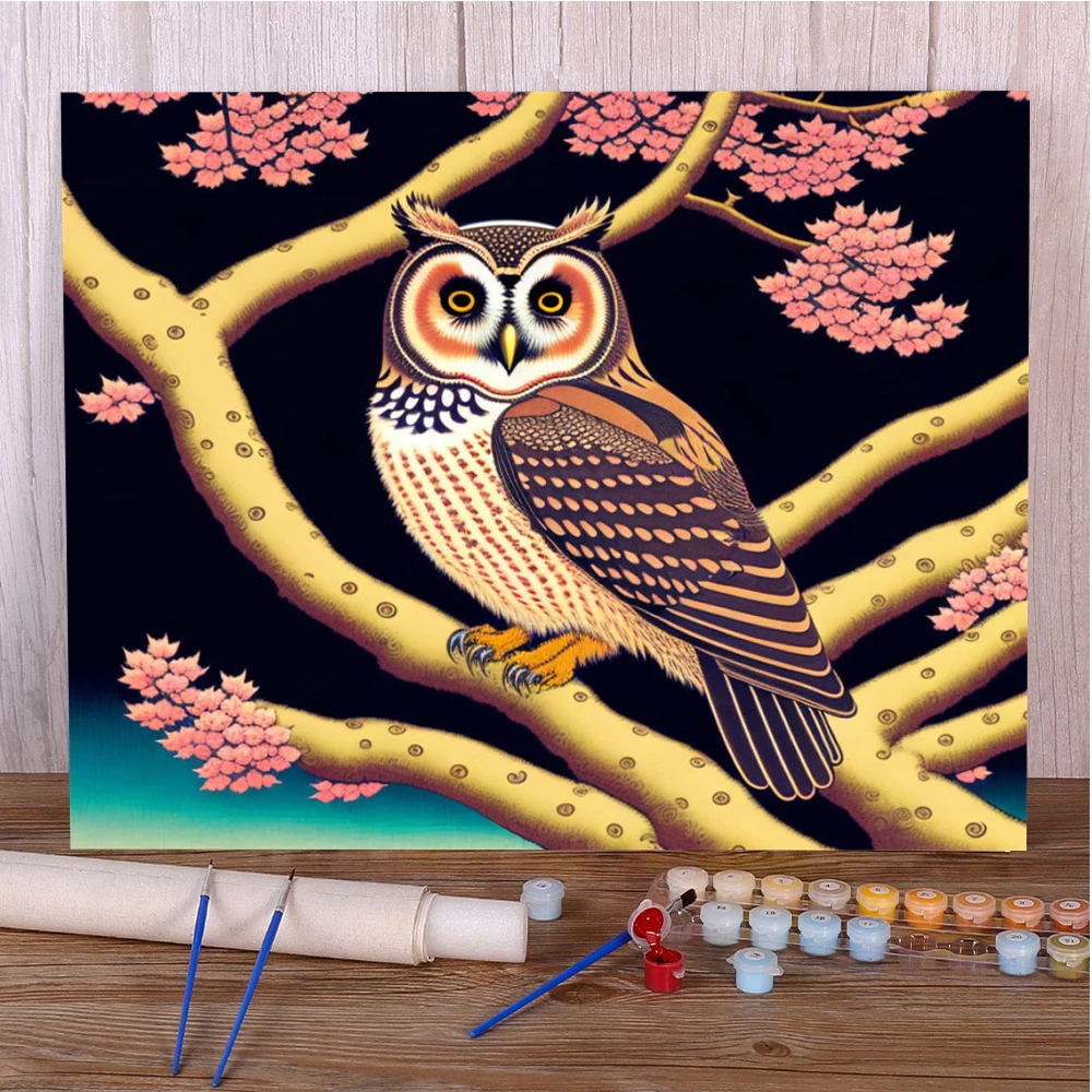 Bird Owl Coloring By Numbers Painting Set Oil Paints 40*50 Boards By Numbers Wall Paintings Crafts For Adults Wall Art Handiwork