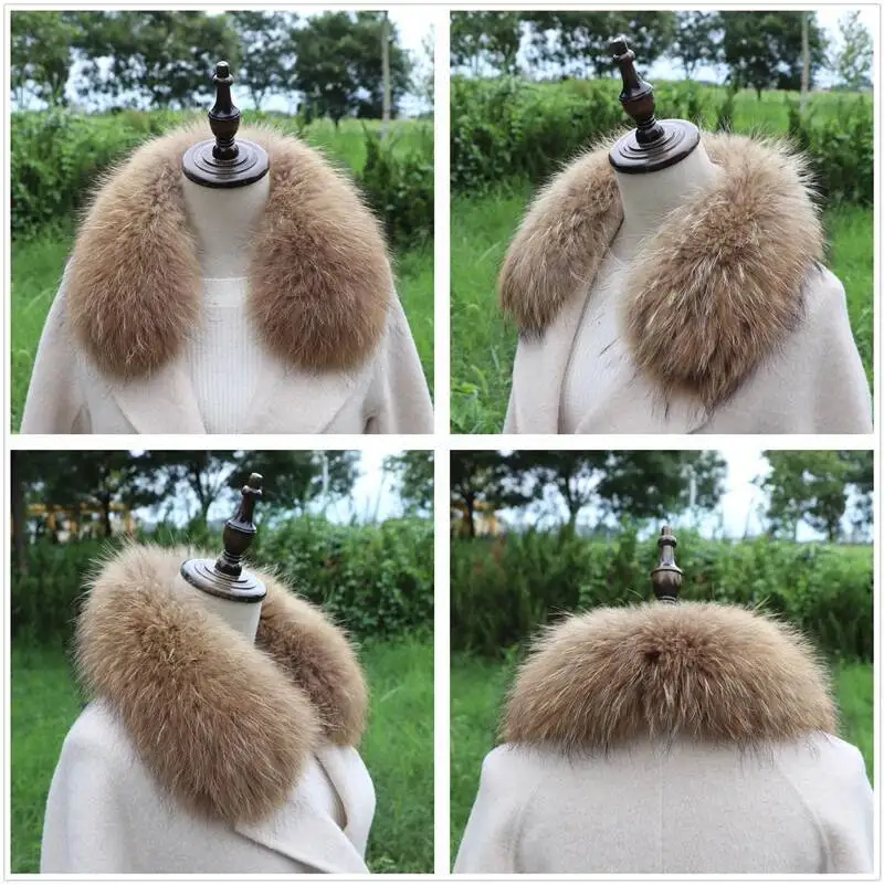 

Женский зимний роскошный шарф из натурального меха с воротником из натурального меха, теплая меховая шаль, модные меховые шарфы, съемные