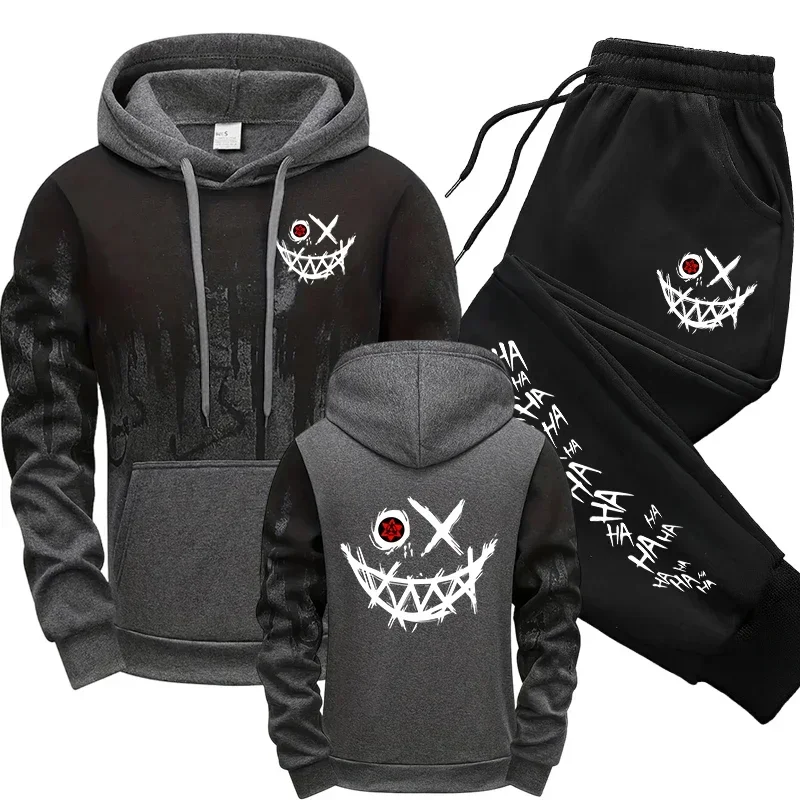 Herenhoodieset, comfortabele sporthoodie, gepersonaliseerd graffitipatroon