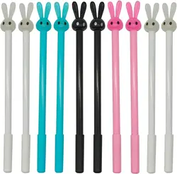 Rabbit Rollerball Gel Pens Set Cute Cartoon Animal Bunny Long Ears Smooth Writing for School Party Easter School Supplies