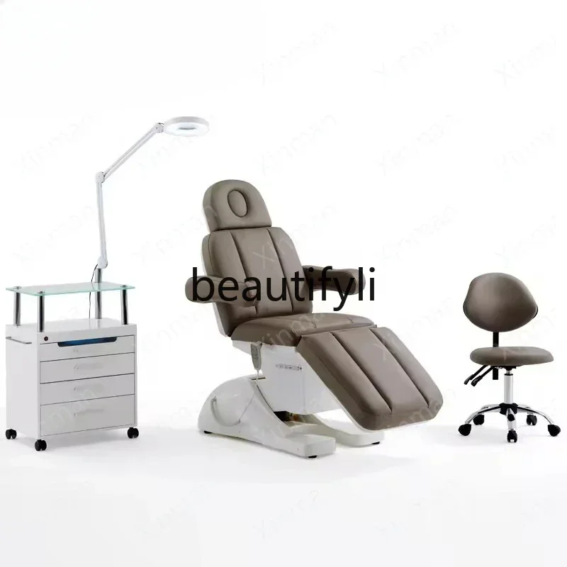 

Brown Electric Adjustable 3 Motor Massage Beauty Facial Eyelashes Bed Lift