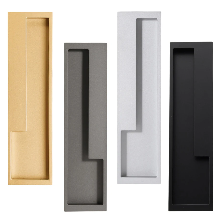 Brand New 1Pair Recessed Sliding Door Handles Invisible Hidden Wood Door Folding Door Pulls Handles Barn Door Handles