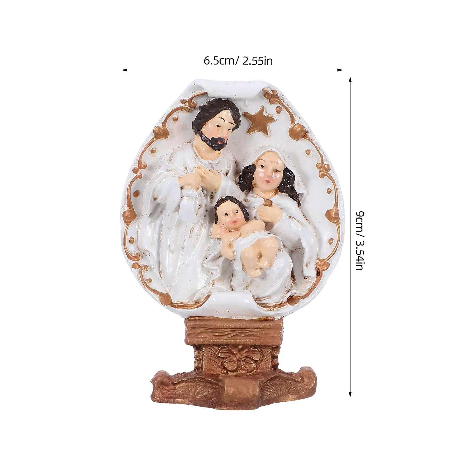Resin Jesus Baptism Statue Nativity Scene Religious Home Decor Christmas Table Mantel Decoration Catholic Christian Spiritual