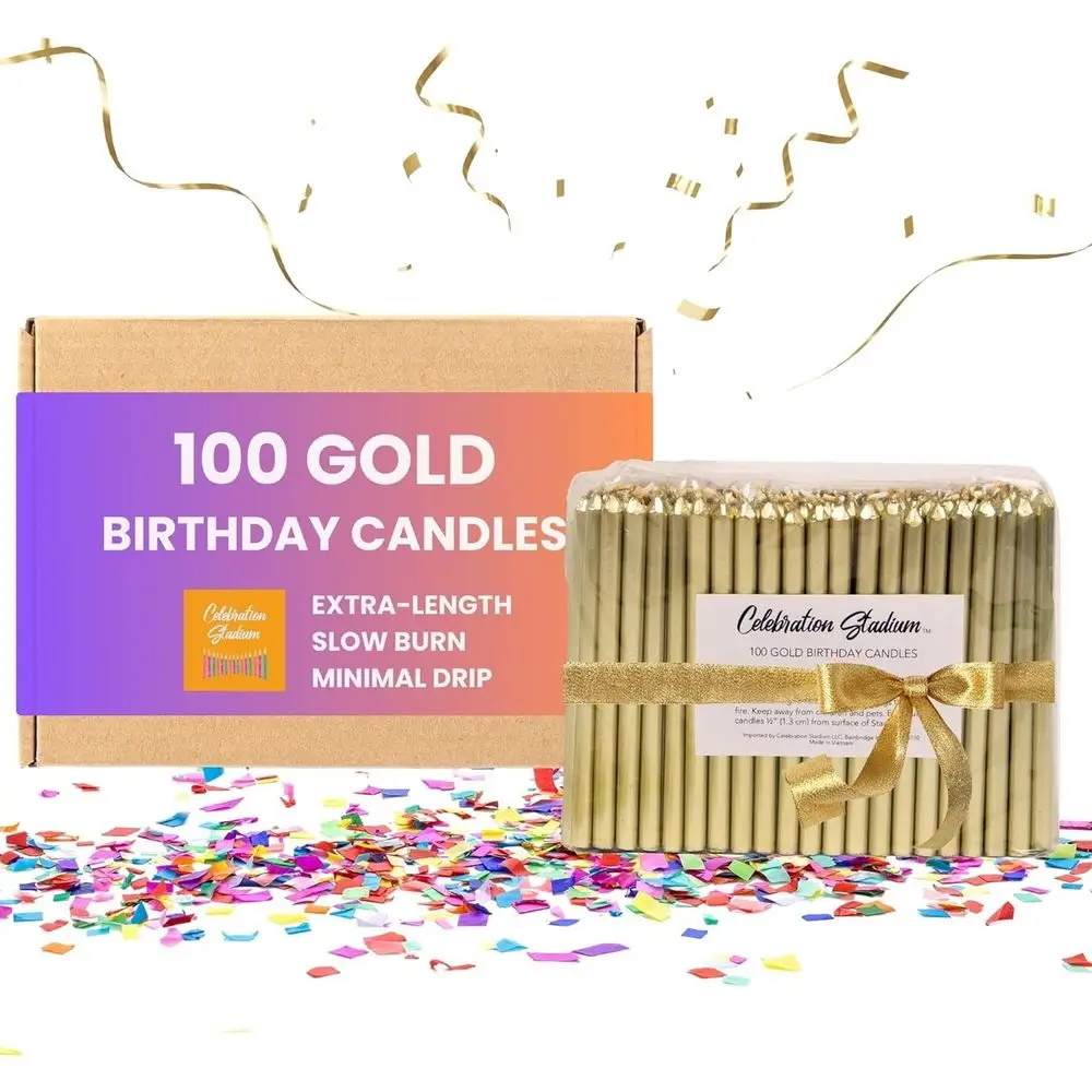

Tall Gold Birthday Candles or Cake and Table Decorations, Perect or Milestone Special Day, Elegant Gold Birthday Candles, Ideal