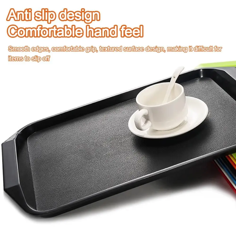 43 * 30 cm rechteckiges Kunststofftablett, rutschfester Servierplatte, Serviertablett für Burger-Pommes-Tablett, Fast-Food-Tablett