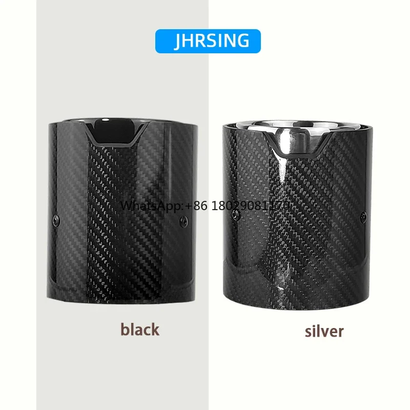 Carbon Fiber Black Exhaust Dicas para carro, Modificado Universal Muffler Pipe, M Performance, tamanho maior, 105 milímetros Outlet, Factory Export