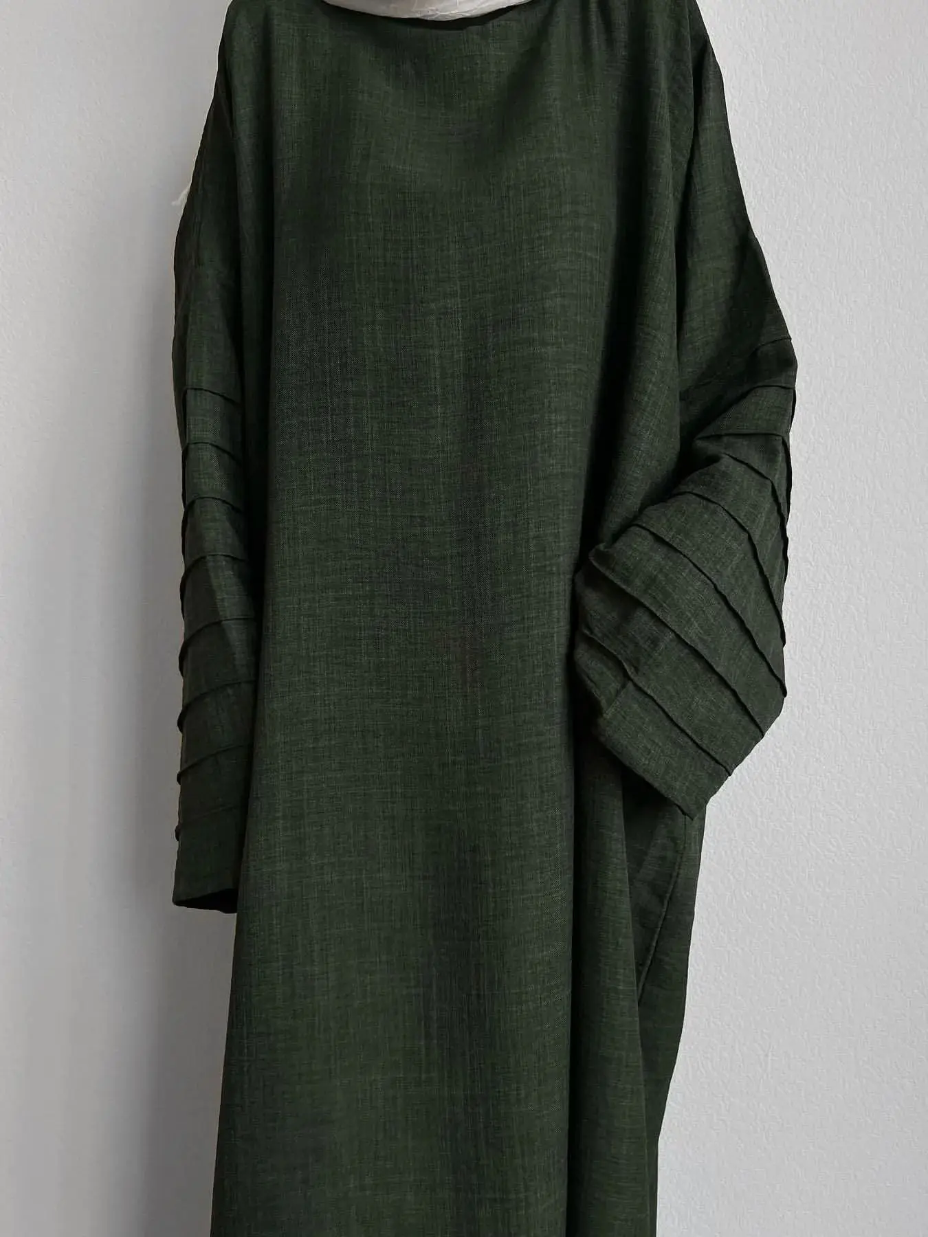 Vestido muçulmano de manga plissada feminino, Abayas feminina, Manto extragrande, Longa Duração, Serviço de Adoração, Moda, wy1985