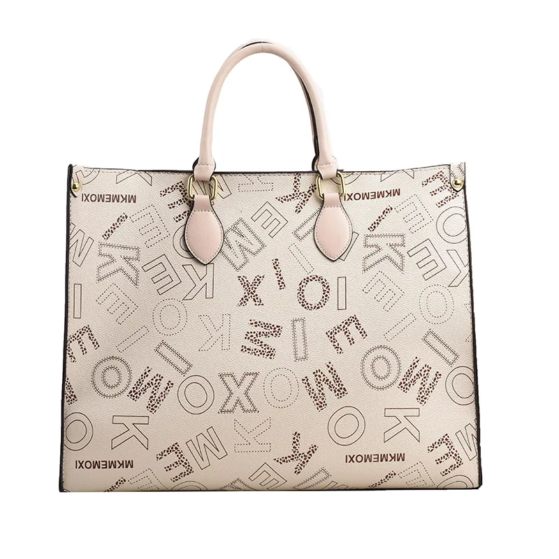 Bolso de mano con estampado de letras para mujer, bandolera de hombro Vintage de gran capacidad, novedad de 2023