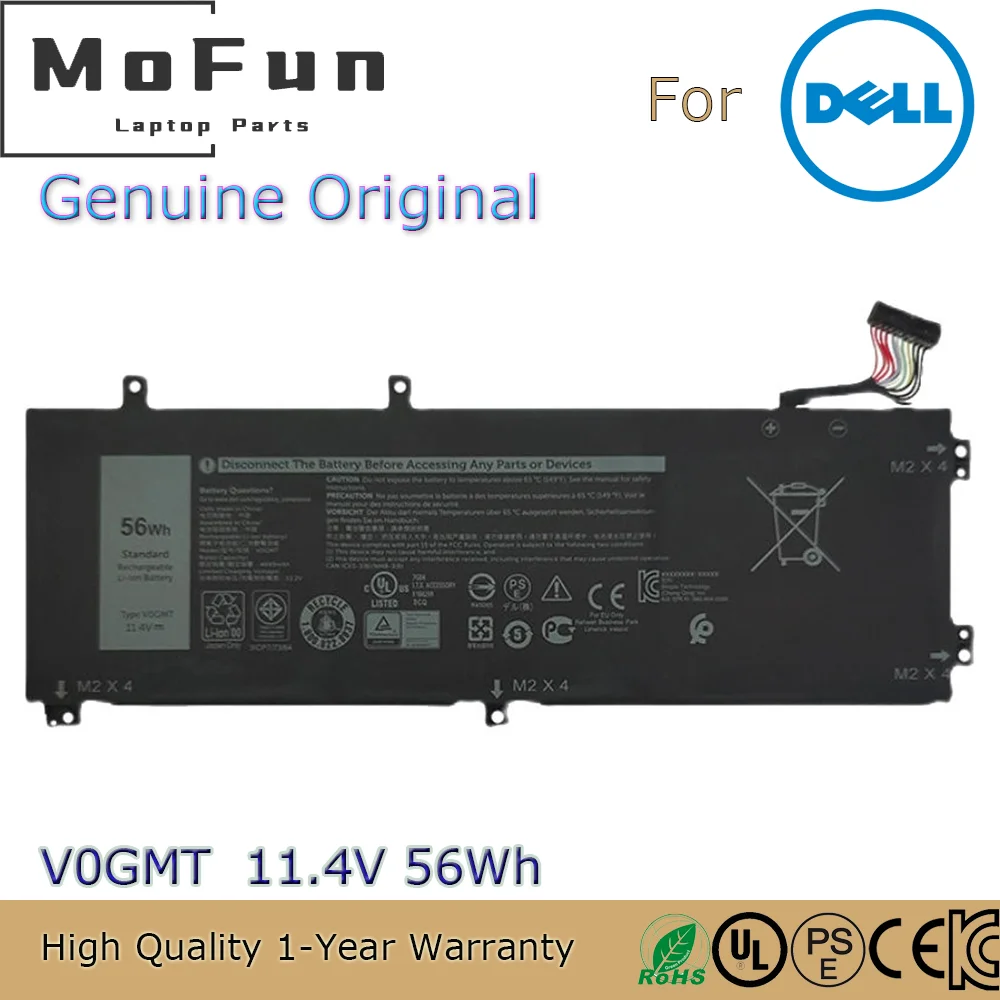 Brand New Original V0GMT 11.4V 56Wh Laptop Battery for Dell VOSTRO 15 7500 DELL G7 17 7700 0NYD3W TJDRR