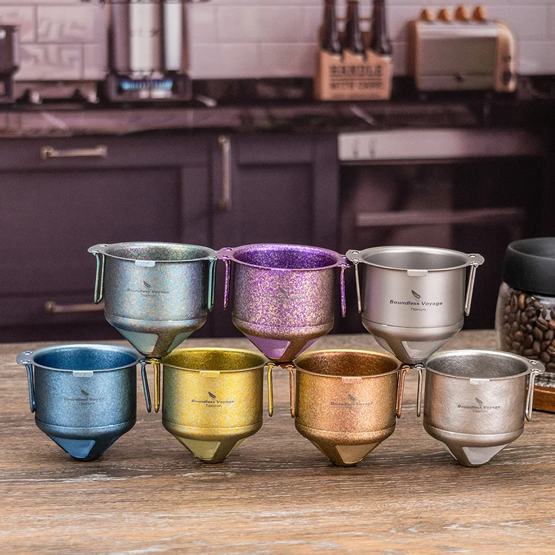 Boundless Voyage Titanium Coffee Filter Hand Brewed Rosebox Ultralight Portable Foldle Hanging Ear Mini Strainer Mesh