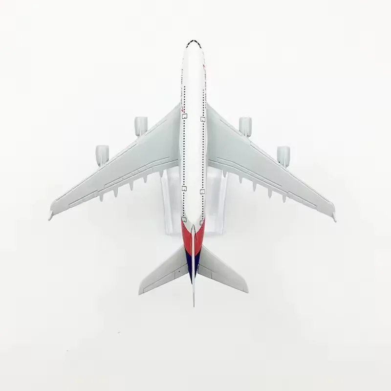 16 سنتيمتر لخطوط الجوية الآسيوية A380 محاكاة نموذج طائرة يموت الصب نموذج طائرة مع مجموعة قوس