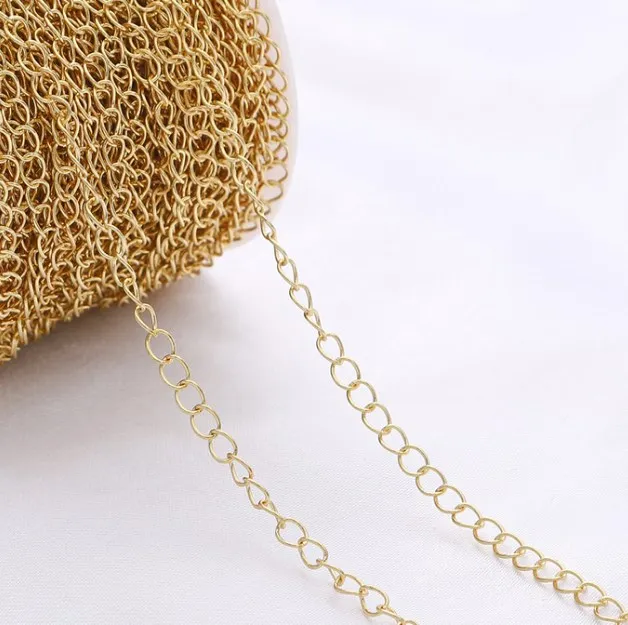 1 meter 14K Gold Plated Oval Cable Chains DIY Jewelry Making Accessories Handmade  Bracelets Necklace Chain Fittings