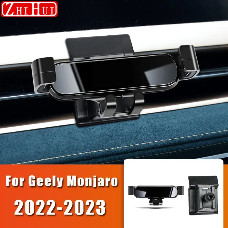 For Geely Monjaro KX11 2022-2024 Grand Koleos Car Styling Mobile Phone Holder Air Vent Mount Gravity Bracket Stand Accessories