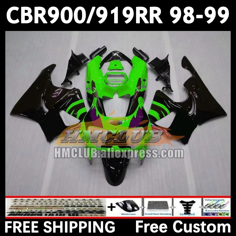 Fairings For HONDA CBR 919RR 900RR 919 CBR900 CBR919 RR 98-99 73No.156 900CC CBR900RR green black 98 99 CBR919RR 1998 1999 Body